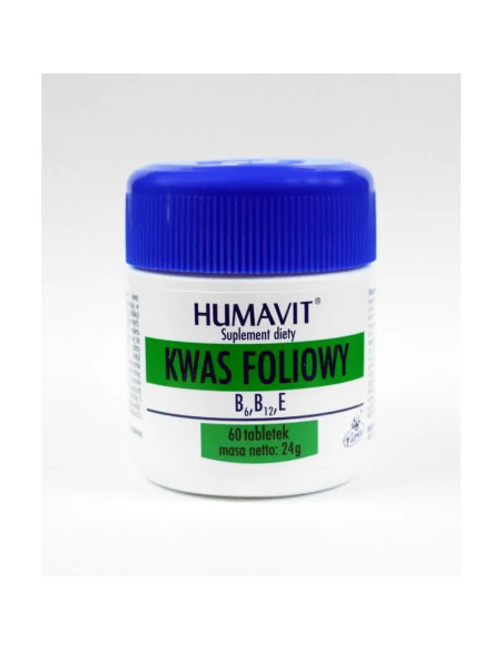 Humavit kwas foliowy B6 B12 E 60 tabl.