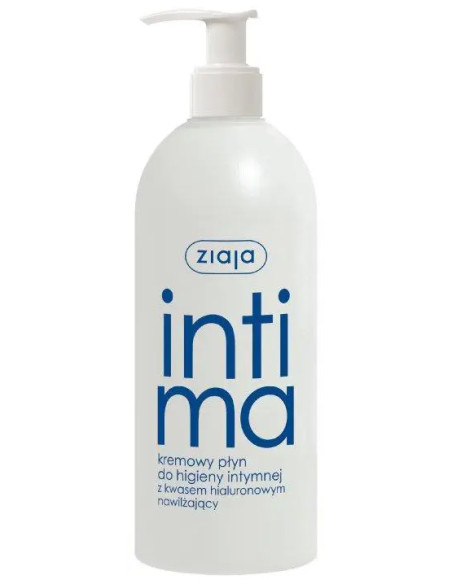 ZIAJA INTIMA KREMOWY PŁYN DO HIGIENY INTYMNEJ Z KWASEM HIALURONOWYM 500 ML