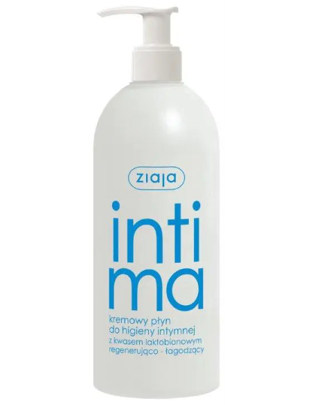 ZIAJA INTIMA KREMOWY PŁYN DO HIGIENY INTYMNEJ Z KWASEM LAKTOBIONOWYM 500 ML