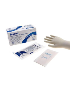 Rękawice chirurgiczne lateksowe jałowe pudrowane romed nr...