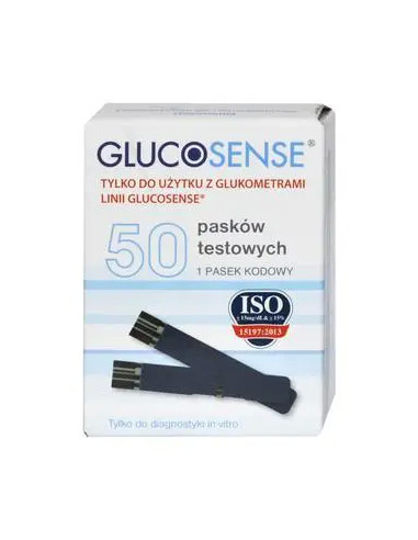 Glucosense test paskowy 50 sztuk