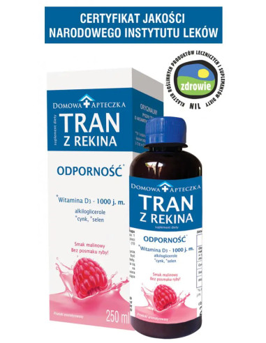 Tran z rekina odporność o smaku malinowym 250 ml
