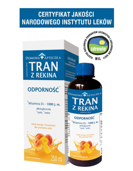 Tran z rekina odporność o smaku mango-brzoskwinia 250 ml