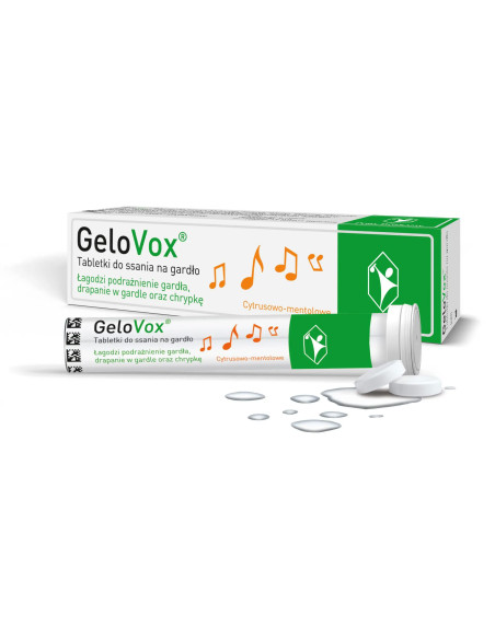 GeloVox tabletki do ssania na gardło cytrusowo-mentolowe 20 sztuk