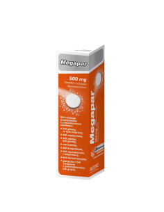 Megapar 500 mg smak cytrynowy 20 tabl. musujących