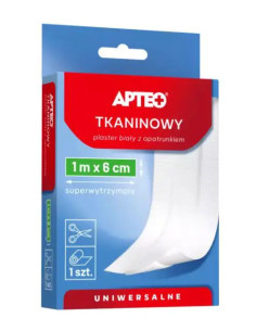 Plaster tkaninowy z opatrunkiem 1 m x 6 cm 1 szt. Apteo Care