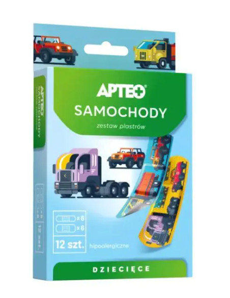 PLASTRY DLA DZIECI samochody 1 OPAKOWANIE APTEO CARE