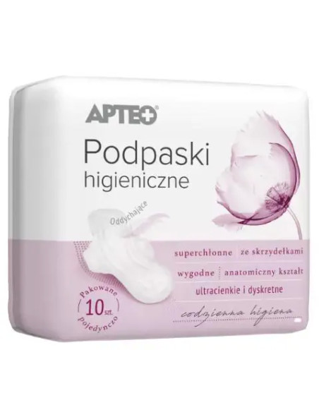 Podpaski higieniczne ze skrzydełkami 10 szt. APTEO CARE