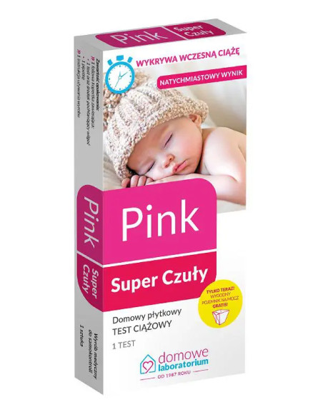 TEST CIĄŻOWY PINK płytkowy SUPER CZUŁY 1 SZT