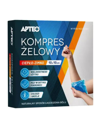 Kompres żelowy ciepło-zimno 10 cm x 10 cm APTEO...