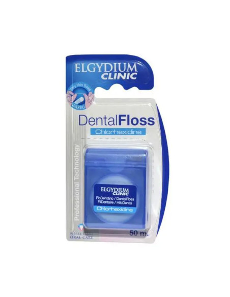 Elgydium Dental Floss Chlorhexidne nić dentystyczna z chlorheksydyną 50 m