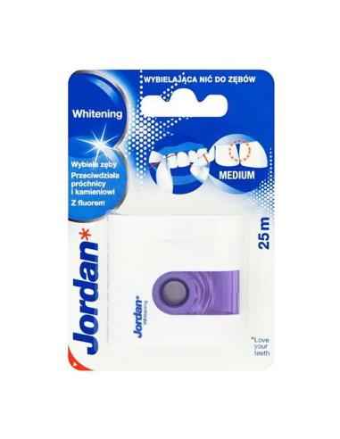 Jordan Whitening wybielająca nić do zębów z...