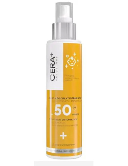 CERA+ Solutions Emulsja do ciała z filtrami SPF 50 dla dzieci powyżej 1 miesiąca życia 150 ml