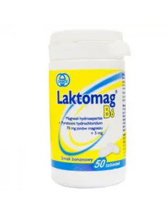 Laktomag B6 50 tabl. smak bananowy
