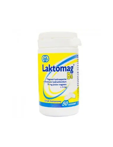 Laktomag B6 50 tabl. smak bananowy