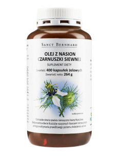 Olej z czarnuszki siewnej 500 mg 400 kapsułek Sanct Bernhard