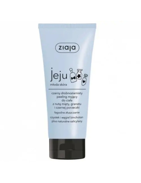 Ziaja Jeju Młoda Skóra Czarny drobnoziarnisty peeling myjący do ciała 200 ml