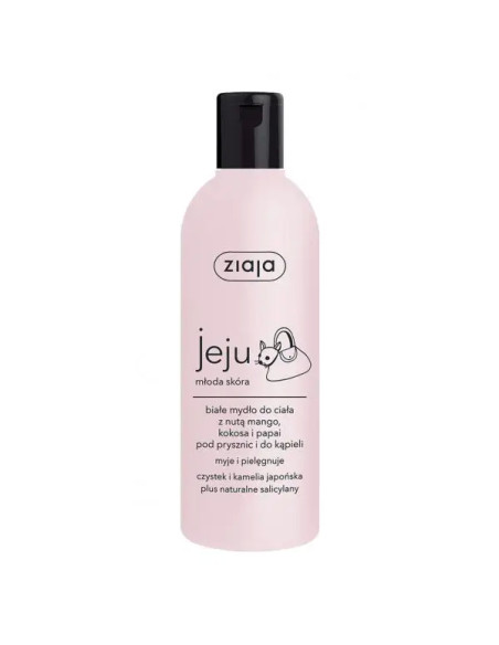 Ziaja Jeju Młoda Skóra Mydło Białe pod prysznic i do kąpieli 300 ml