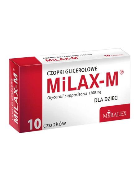 Milax-M czopki glicerolowe dla dzieci 1500 mg 10 sztuk