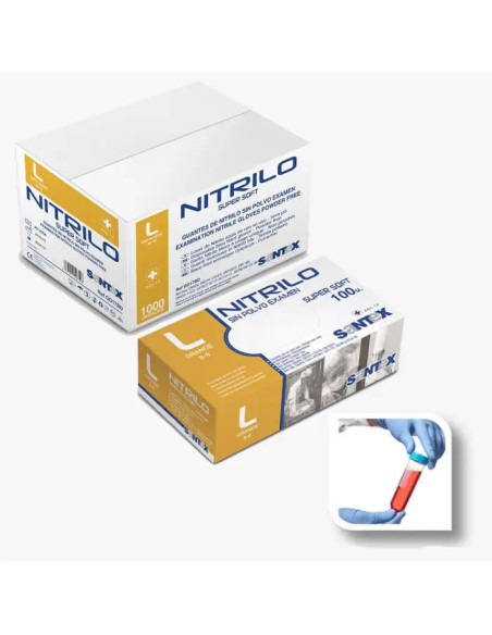 Rękawice nitrylowe Santex Nitrilo rozm. L 100 szt. + Żel antybakteryjny Novaclear 50 ml