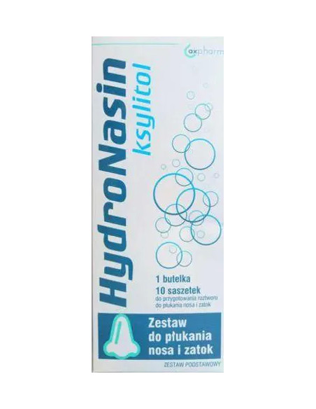 HydroNasin ksylitol zestaw podstawowy zestaw 1 but.(+10sasz.)