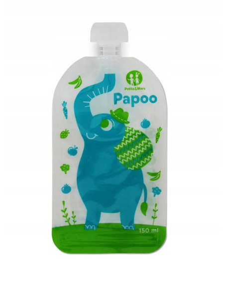 Wielorazowe saszetki na jedzenie Papoo Original Elephant 6 szt