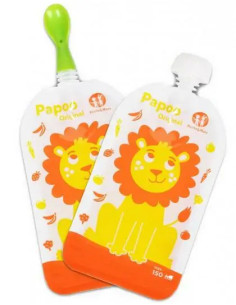 Wielorazowe saszetki na jedzenie Papoo Original Lion 6 szt