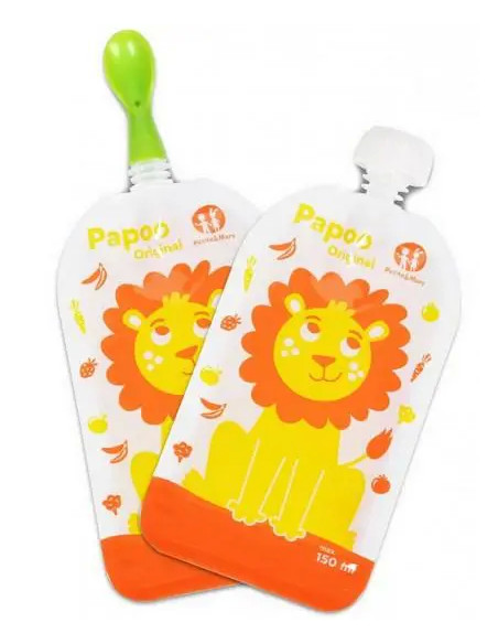 Wielorazowe saszetki na jedzenie Papoo Original Lion 6 szt