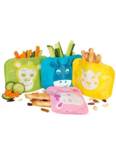 Wielorazowe saszetki na przekąski Papoo Snack set 4 szt