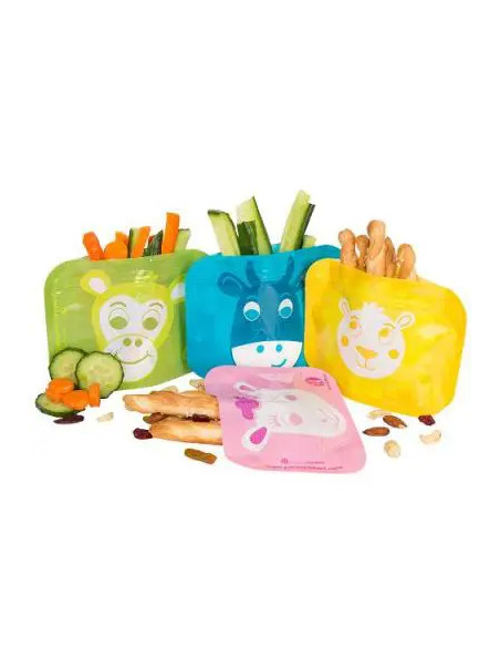 Wielorazowe saszetki na przekąski Papoo Snack set 4 szt
