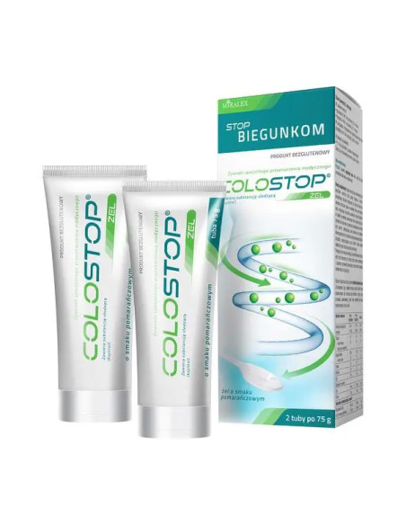 Colostop Stop biegunkom Żel o smaku pomarańczowym 2 x 75 mg