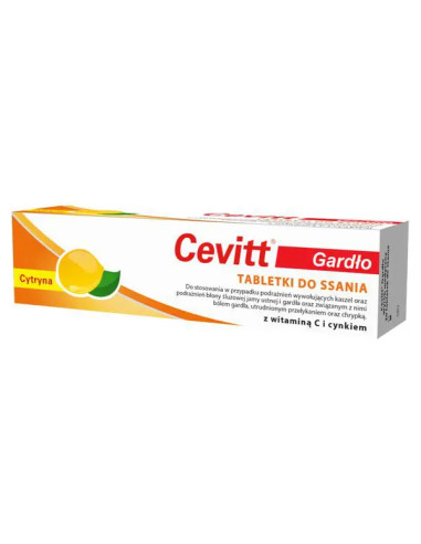Cevitt Gardło smak cytrynowy 20 pastylek do ssania