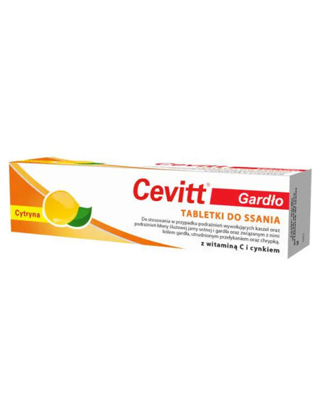 Cevitt Gardło smak cytrynowy 20 pastylek do ssania