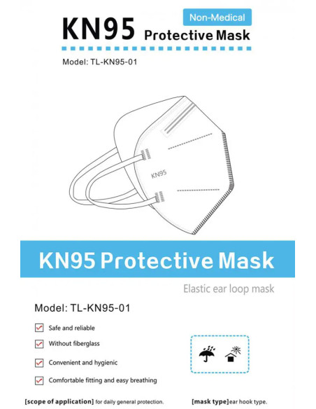 Maska ochronna KN95 (TL-KN95-01) 10 sztuk