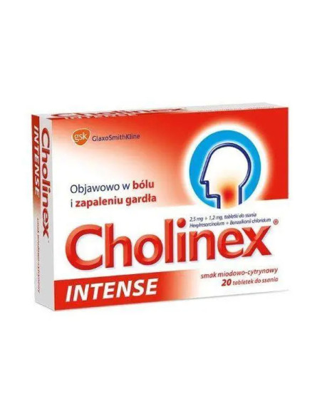 Cholinex Intense o smaku miodowo-cytrynowym 20 pastylek do ssania