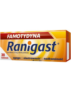 Famotydyna Ranigast 20 tabletek