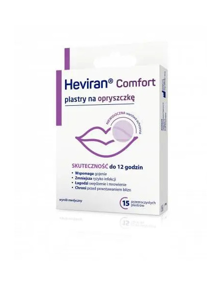 Heviran Comfort plastry na opryszczkę 15 sztuk