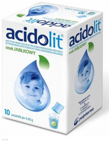 Acidolit o smaku jabłkowym 10 saszetek