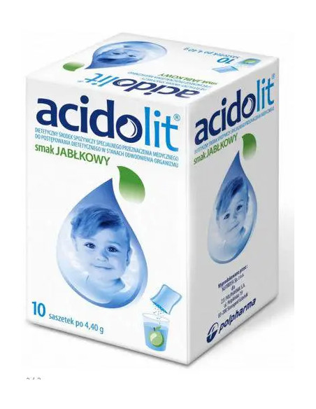 Acidolit o smaku jabłkowym 10 saszetek