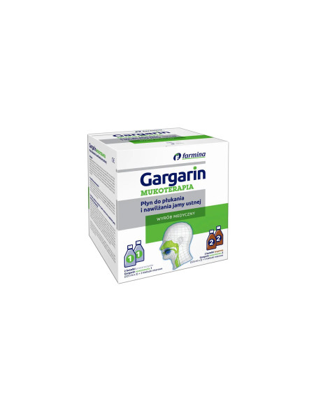 Gargarin Mukoterapia płyn do płukania i nawilżania jamy ustnej 4x225 ml