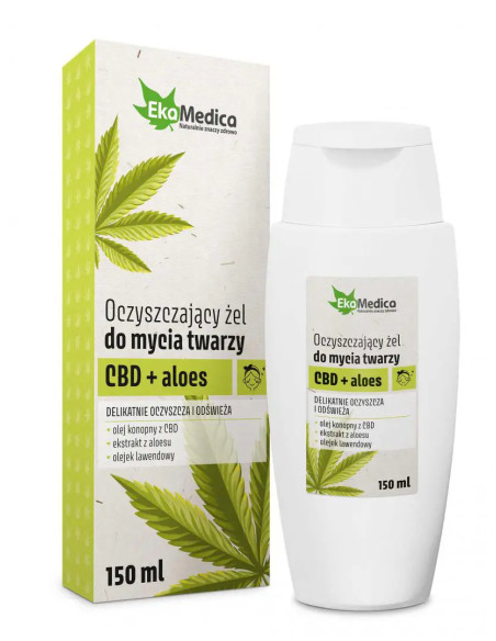Oczyszczający żel do mycia twarzy CBD + aloes 150 ml EkaMedica