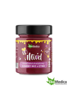 Miód wielokwiatowy z czarnym bzem i cynkiem 250 g EkaMedica