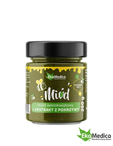 Miód wielokwiatowy z ekstraktem z pokrzywy 250 g EkaMedica