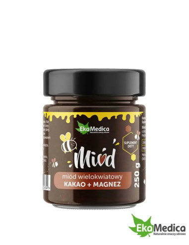Miód wielokwiatowy z kakao i magnezem 250 g...