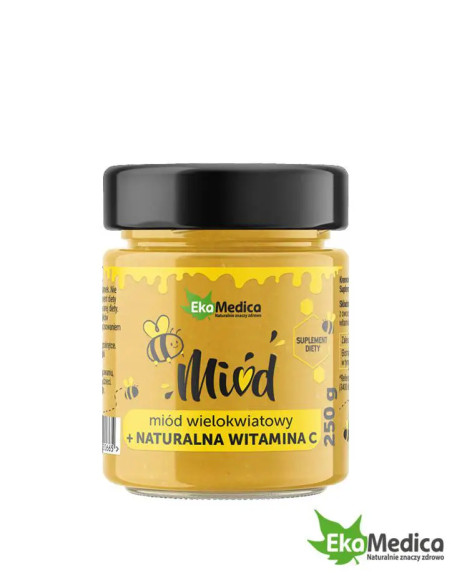 Miód wielokwiatowy z naturalną witaminą C 250 g EkaMedica