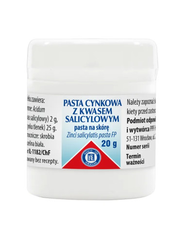 Pasta cynkowa z kwasem salicylowym 20 g