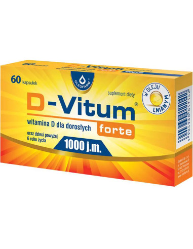 Oleofarm D-Vitum Forte Witamina D 1000 j.m. 60...