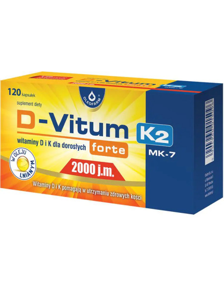 Oleofarm D-Vitum Forte + K2 Witamina D 2000 j.m. 120 kapsułek