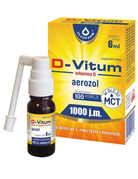 Oleofarm D-Vitum Witamina D dla dzieci od 1. roku 1000 j.m. aerozol 6 ml