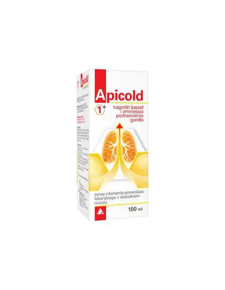 Apicold 1+ syrop z korzenia prawoślazu z dodatkiem miodu 100 ml